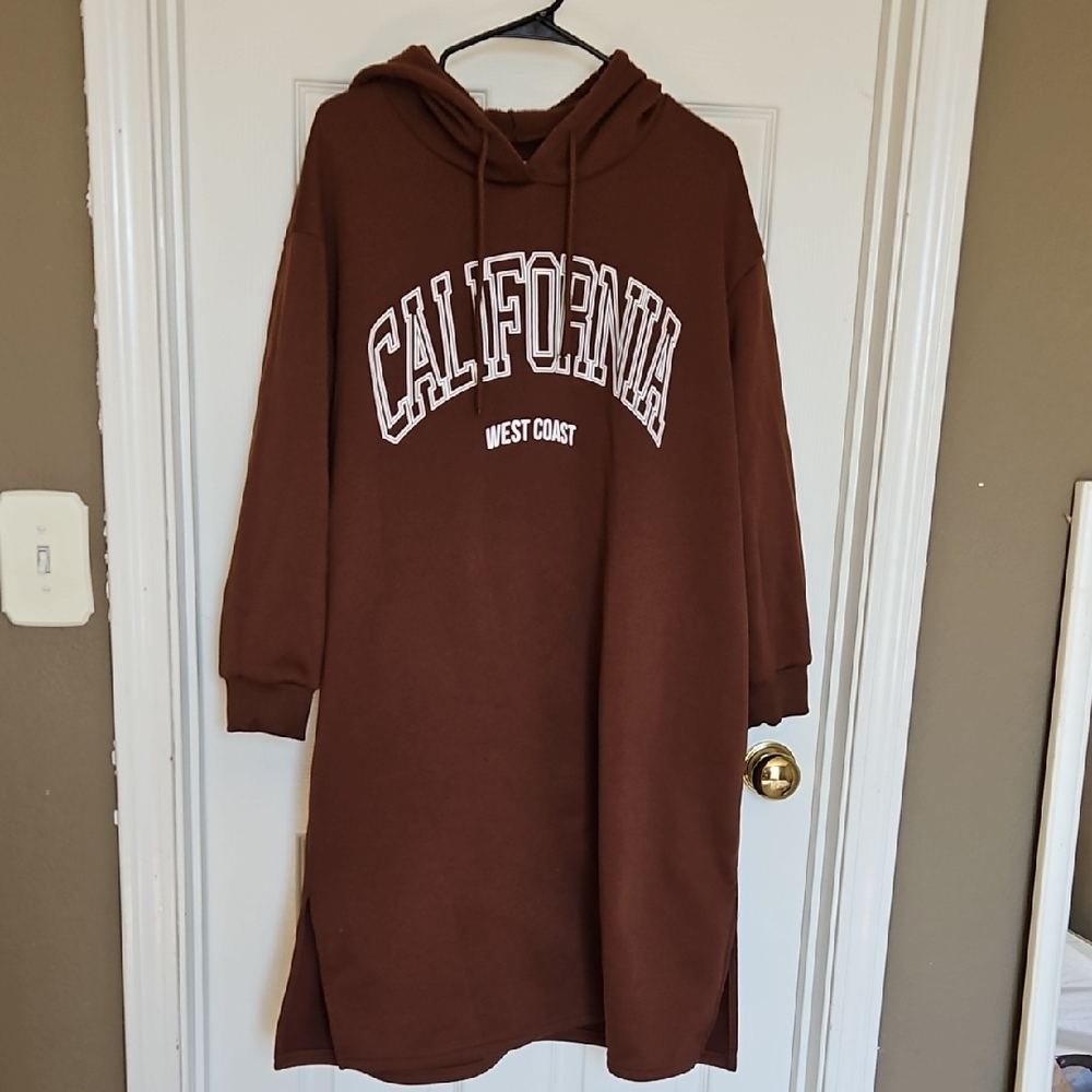 SHEIN California Hoodie Sweatshirt Dress Size XL